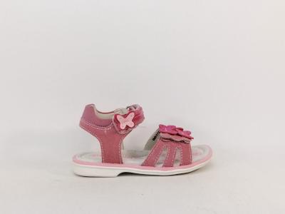 Sandale fille cuir rose confortable chic à pas cher en destockage HAPPY BEE B144594
