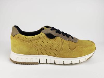 Tennis tout cuir jaune pour homme BRAN'S 13318 - Fabrication Espagne