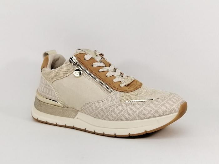 Basket tendance vegan beige TAMARIS 23732 destockage à pas cher femme