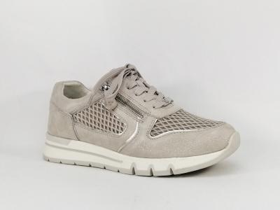 Basket pieds larges femme grand confort CAPRICE 23706 cuir gris largeur h