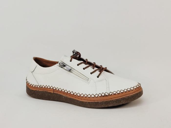 Chaussures sans lacets femme cuir blanc chic tendance confortable MORAN'S kozip