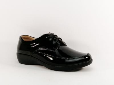 Derby femme vernis noir à pas cher souple et confortable intérieur cuir SWEET'R Colora