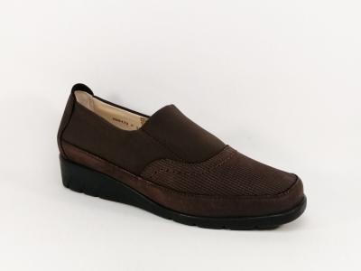 Mocassins pieds sensible femme cuir marron destockage LUXAT Emane