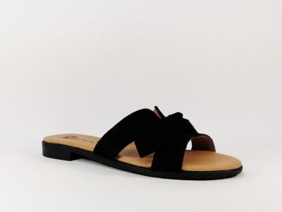 Mule en cuir noir semelle confort MORANS Sagene pour femme