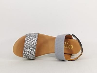 Sandale compensée femme chic semelle mémoire de forme confortable destockage COTEMER Varamy Argent
