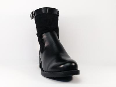 Boots noir tendance à pas cher en simili cuir CHIC SHOES xq116 pour femme