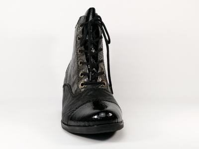 Bottine originale en simili cuir noir à talon RIEKER Y8938 pour femme