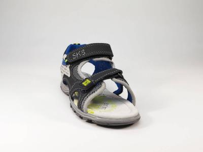 Nu-pied gris marine à scratch semelle cuir SK8 by BOPY Tchonfi pour garçons