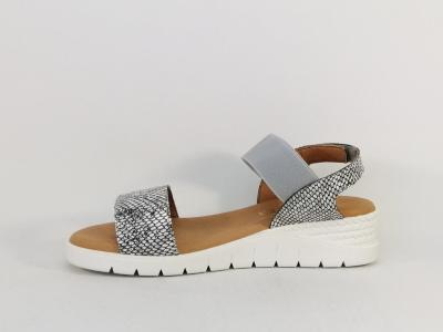Sandale compensée femme chic semelle mémoire de forme confortable destockage COTEMER Varamy Argent