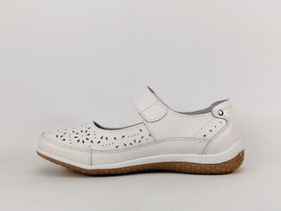 Babies femme cuir blanc souple et confort MORAN'S vemas à pas cher