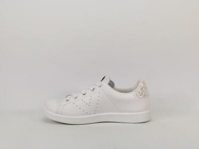 Basket fille en cuir blanc à lacets Destockage VICTORIA 125104