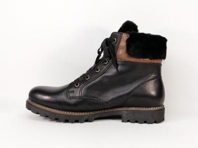 Boots fourrée grande pointure femme cuir noir destockage REMONTE D8463