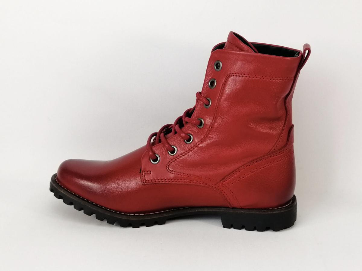 Bottine a Lacets Cuir Rouge DOCKERS I Pointure Plus