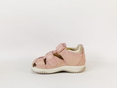 Chaussure bébé fille été semi ouverte cuir rose confortable destockage IMAC 183752