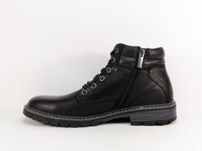 Chaussure montante homme cuir noir confortable tendance destockage LONDONS LIFE 160993