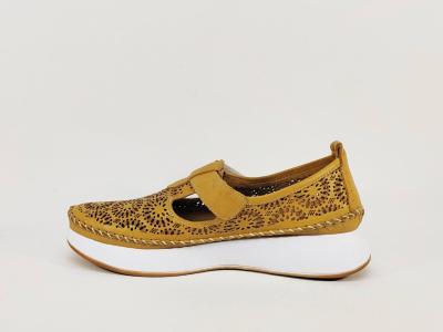 Chaussure femme cuir très souple jaune moutarde babies confortable PEDRO TORRES 103BON1