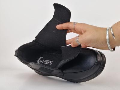 Chaussures montantes homme pas cher confortables noires à scratch SWEET'R gusteau pieds larges