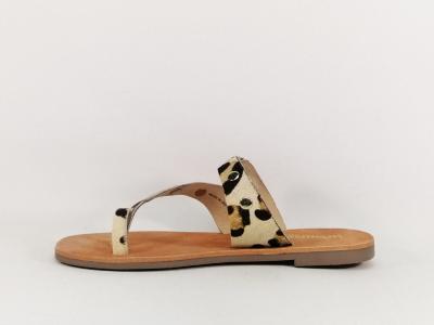 Mule leopard femme chic cuir destockage TROPEZIENNES declic à pas cher