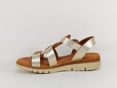 Sandale femme gladiateur spartiate cuir or chic et confortable JORDANA 4249 originale et tendance