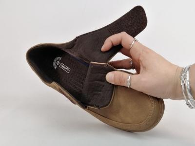 Chaussure homme à scratch pas cher confortable pour pieds larges SWEET'R jacek camel