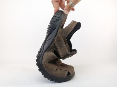 Chaussure ouverte homme été confortable en cuir marron destockage IMAC 7737611 à pas cher