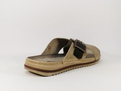 Mule confortable tout cuir gris MORAN'S Perrex pour homme