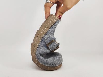 Sabot femme feutre recyclé gris semelle confortable CHIC & RELAX OUF matin