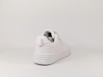 Sneakers tendance simili cuir blanc NY destockage à pas cher pour enfant