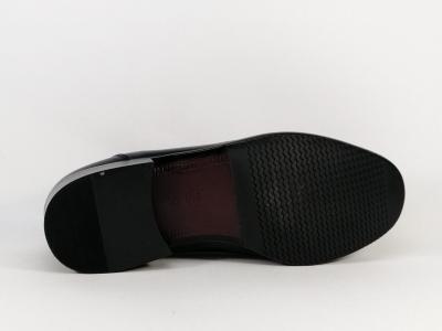 Mocassin homme tout cuir noir grand confort destockage BOISSY 985