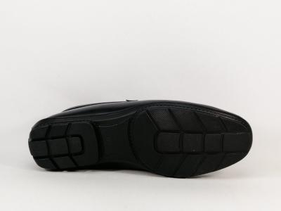 Mocassin homme tout cuir noir grand confort destockage MORAN'S zimo