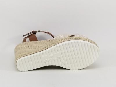 Sandale beige chic compensé en corde TOM TAILOR 3290211 femme