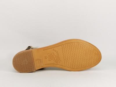 Sandale femme chic avec entre-doigt destockage TROPEZIENNES billy cuir or