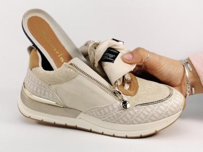 Basket tendance vegan beige TAMARIS 23732 destockage à pas cher femme
