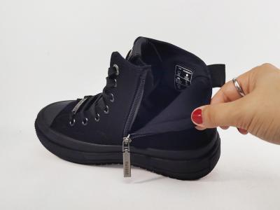 Basket noire montante femme tendance confortable destockage REFRESH 173074 