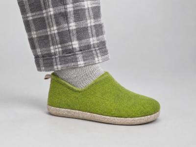 Chausson fourré laine femme chaud et confortable vert CHIC & RELAX retriva