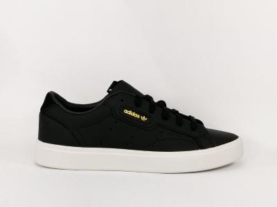 Basket ADIDAS femme sleek CG6193  cuir noir en destockage à pas cher