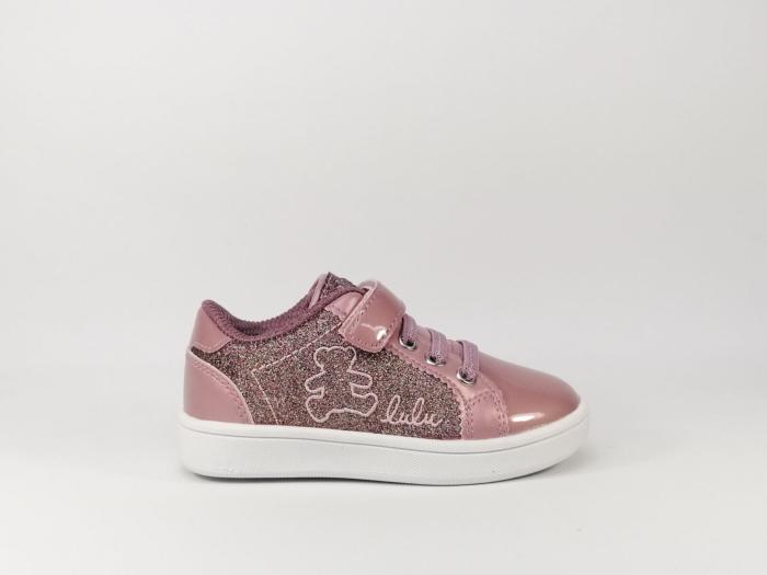 Basket tendance rose à velcro fille en destockage LULU CASTAGNETTE Safina