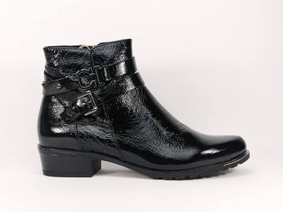 Bottine en cuir noir largeur G confortable CAPRICE 25309 pour femme