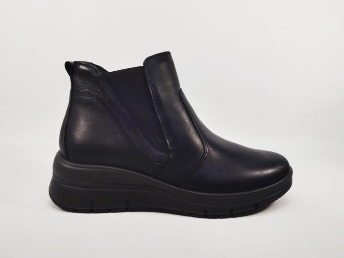 Bottines femme confortables cuir noir pieds sensibles destockage IMAC 856190 compensées