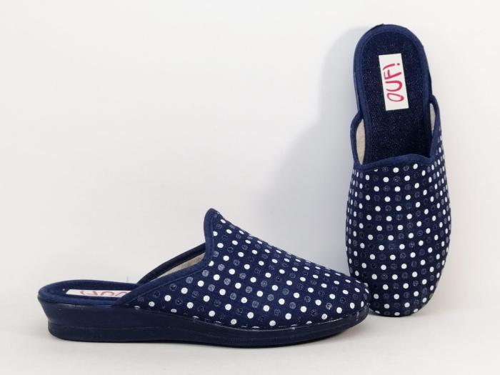 Chausson été femme mule toile jean à talon pieds sensibles à pas cher OUF verak