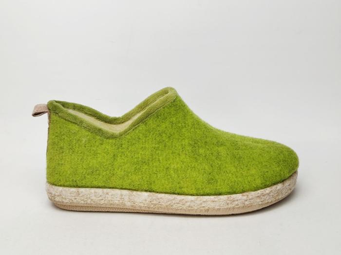 Chausson fourré laine femme chaud et confortable vert CHIC & RELAX retriva