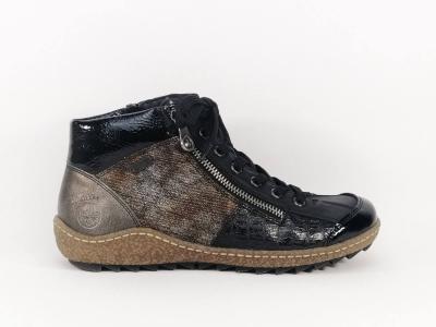 Chaussure montante femme RIEKER L7541 originale et confortable double zip