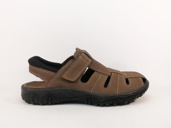 Chaussure ouverte homme été confortable en cuir marron destockage IMAC 7737611 à pas cher