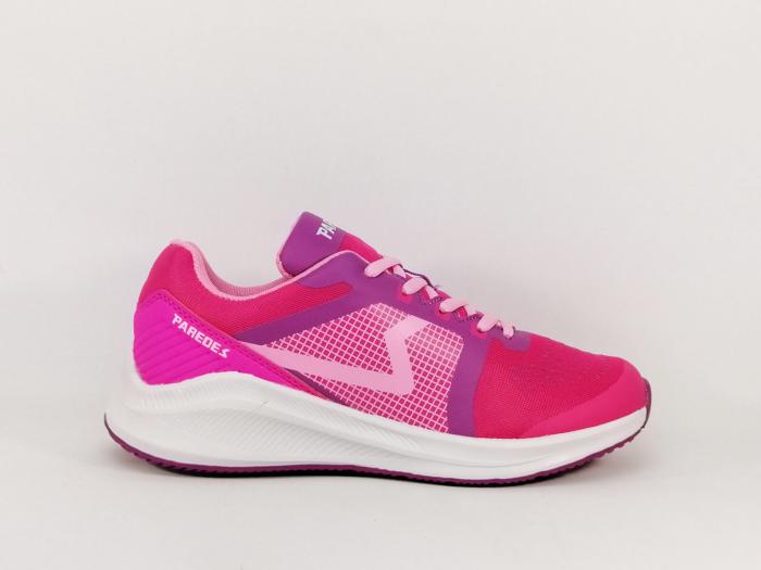 Chaussure de sport femme à pas cher à lacets rose PAREDES LD22134