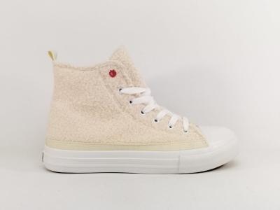 Chaussures montantes femme tendance dessus bouclé blanc cassé confortable à pas cher BANANA MOON roy