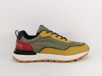 Sneakers homme tendance destockage TEDDY SMITH 78896 confortable kaki jaune rouge
