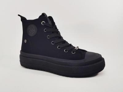 Basket noire montante femme tendance confortable destockage REFRESH 173074 