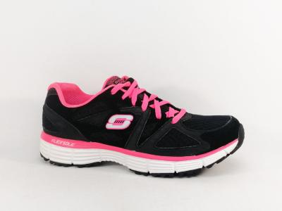 Basket SKECHERS femme destockage agility 11870 à pas cher sport noir rose