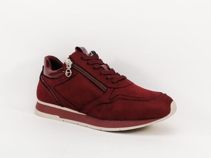 Basket vegan femme TAMARIS 23613 rouge en destockage à pas cher