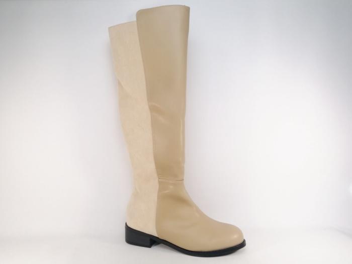Botte grande taille femme confort pointure 42, 43, 44 destockage ANDRES MACHADO AM4242 beige